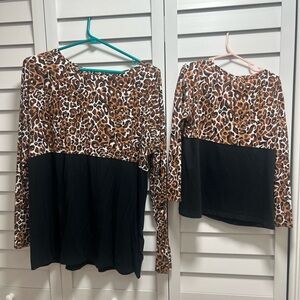 Mommy and me matching Lilly Pulitzer leopard shirts